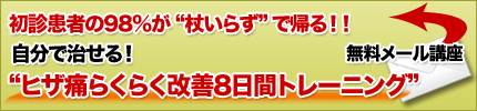膝痛のプロによる&ldquo;膝痛らくらく改善法8日間プログラム&rdquo;